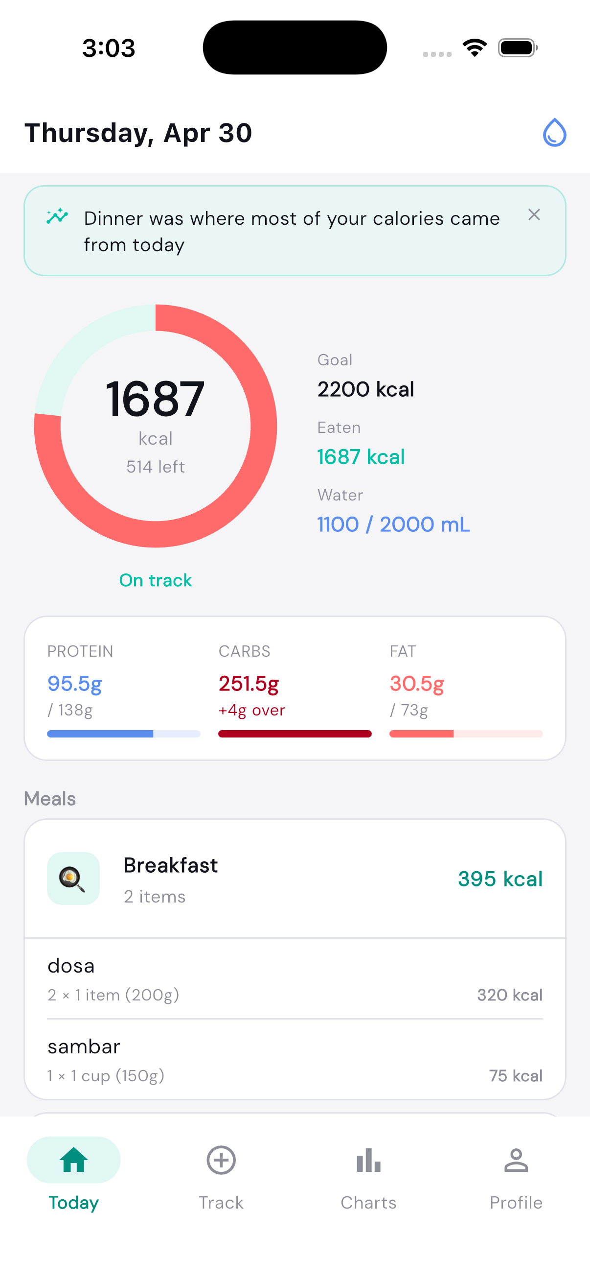 Eating pattern insights